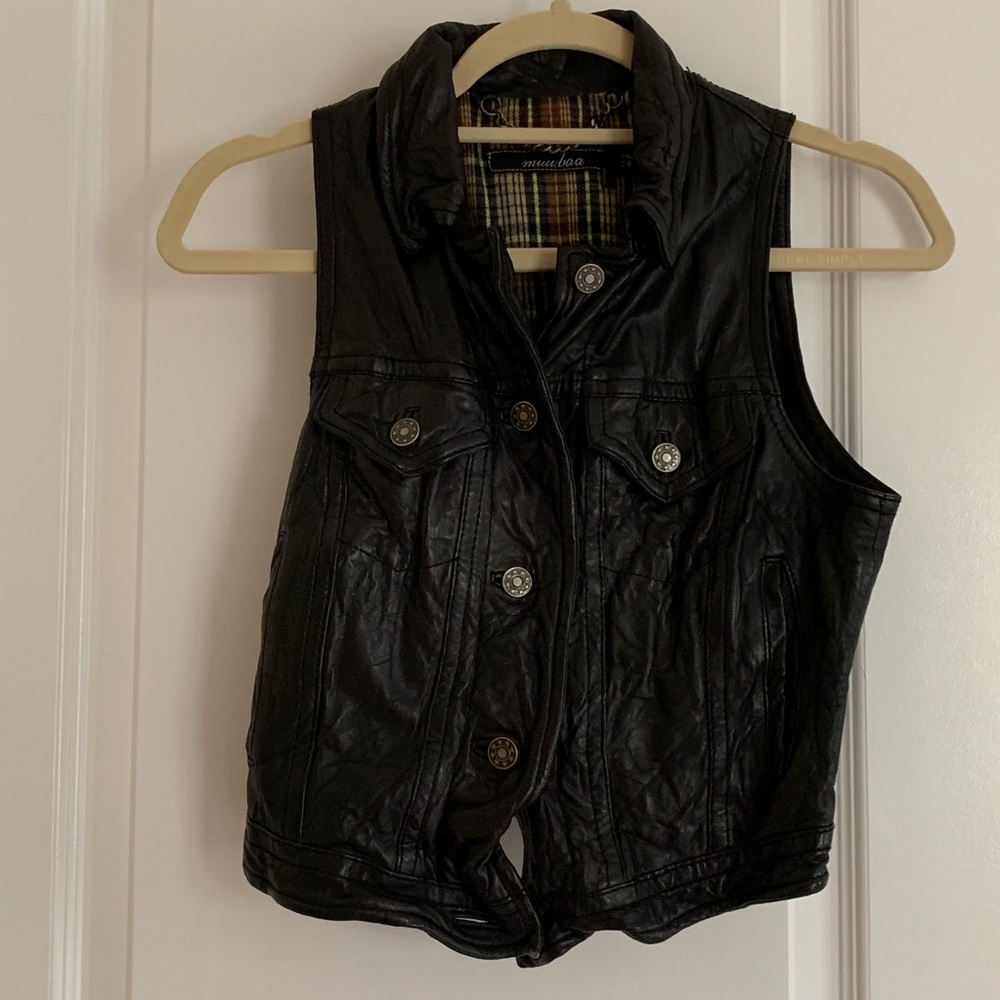 Muubaa Leather Vest in Black